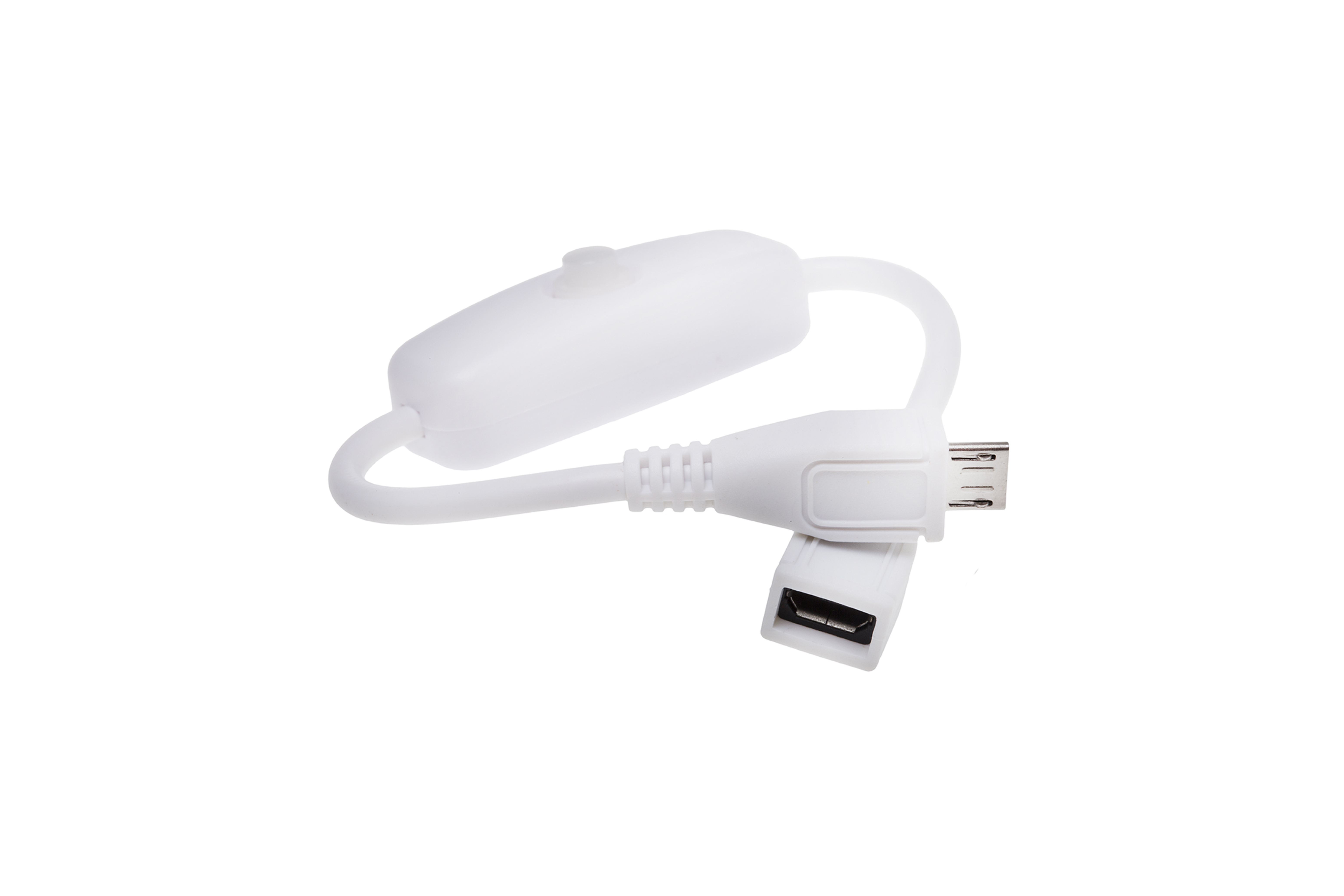 Micro-USB-Kabel mit integriertem Schalter Weiß - OKdo