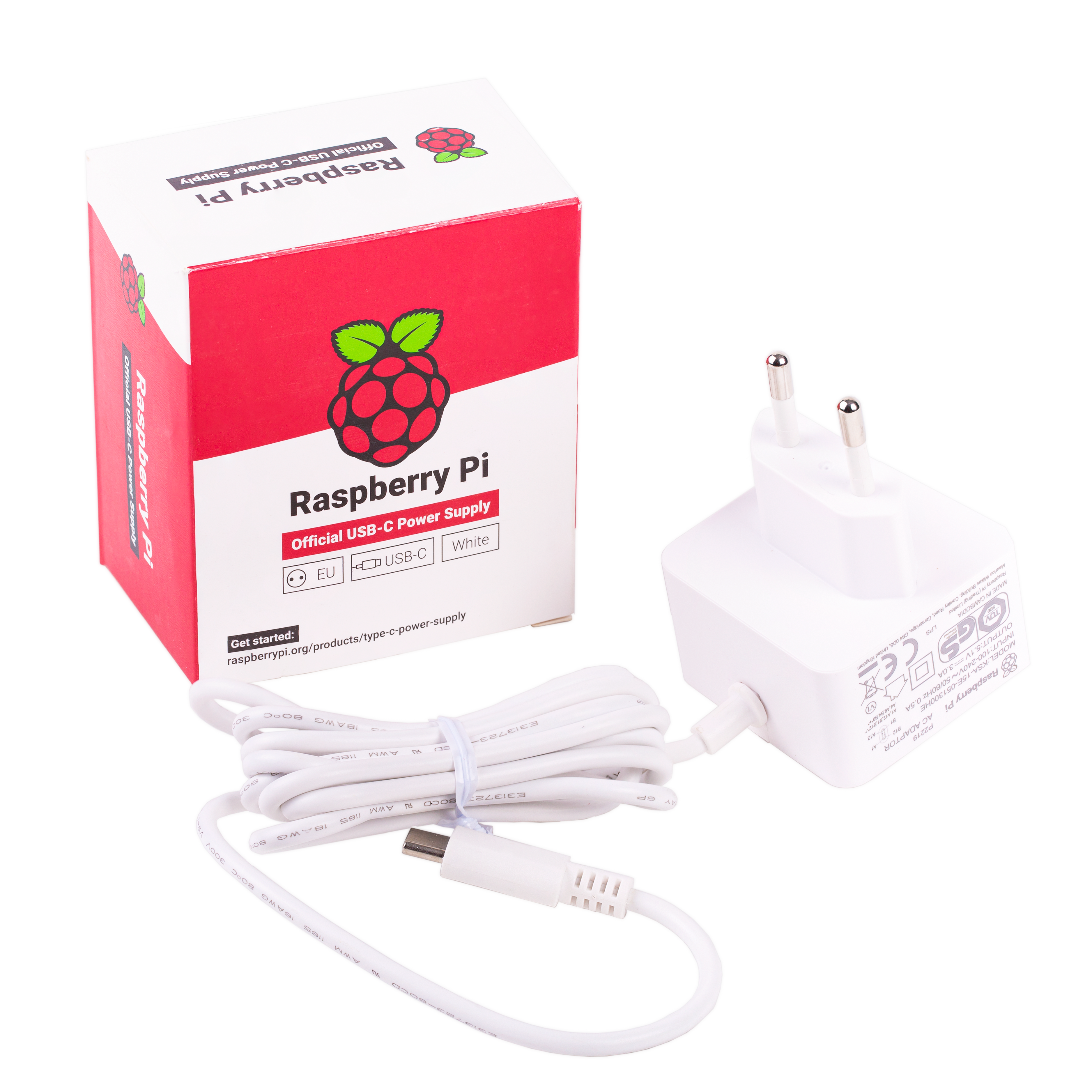 Adaptateur secteur Raspberry Pi 5,1V/3A USB-C (UE, noir) - OKdo