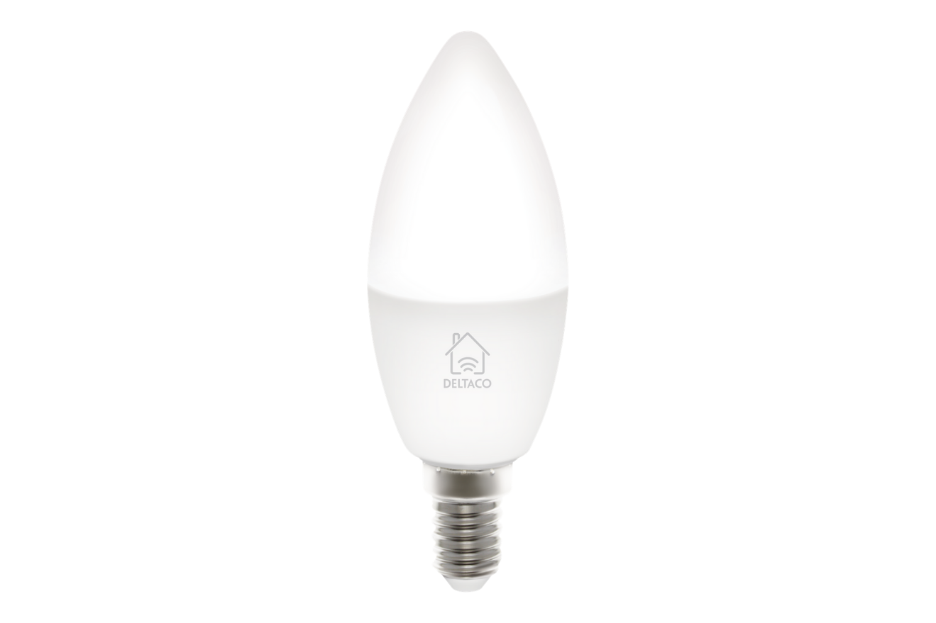 Tulpen analoog Groot DELTACO Smart Bulb E14 LED Lamp 5W 470lm WiFi - Dimmable White LED Light -  OKdo