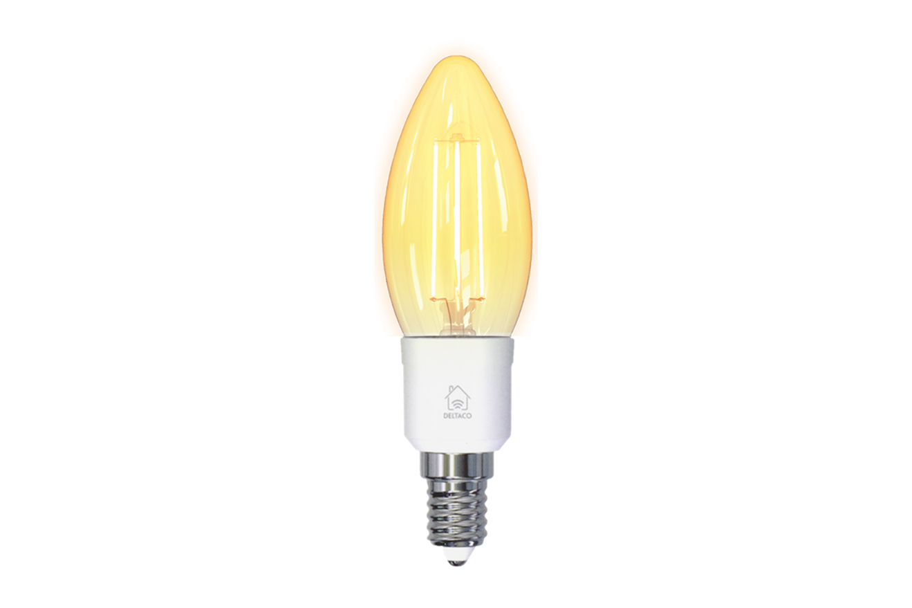 DELTACO Smart Bulb E14 LED Bulb 4.5W 400lm WiFi - Dimmable White Light - OKdo