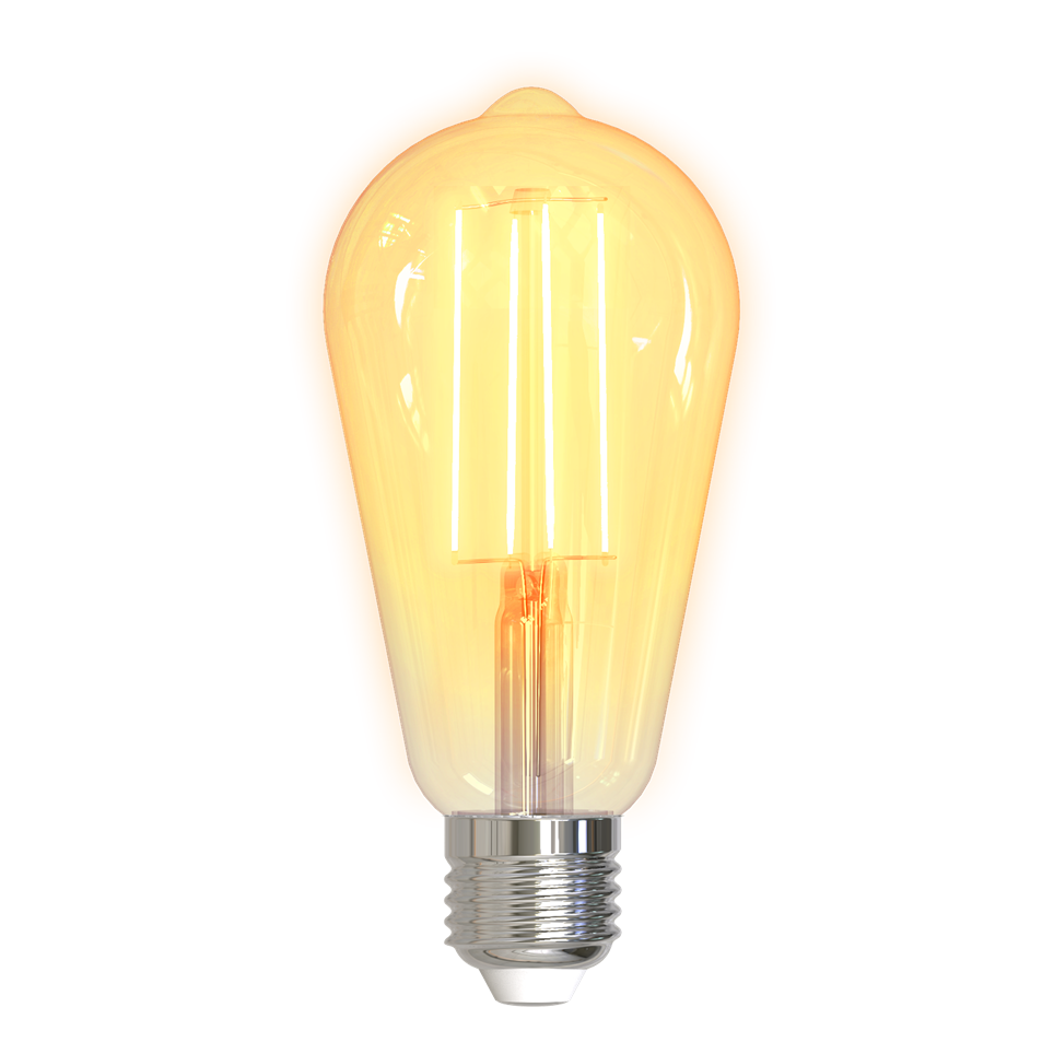 DELTACO Smart Bulb E27 Filament Bulb 5.5W 400lm ST64 WiFi – Dimmable White LED Light -