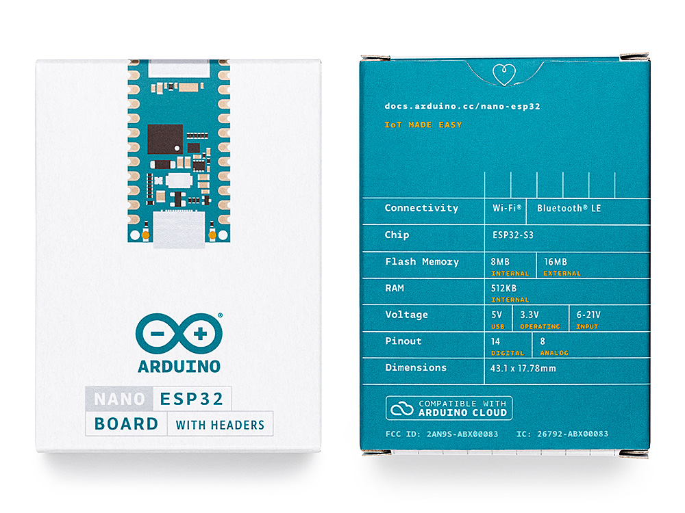Arduino Nano Esp32 With Headers Okdo 0092